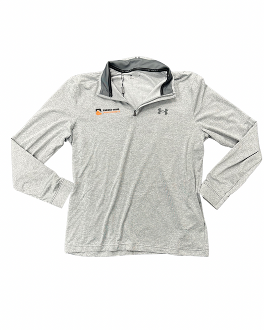 Mens Heathered Grey Under Armour  1/4 Zip Pullover